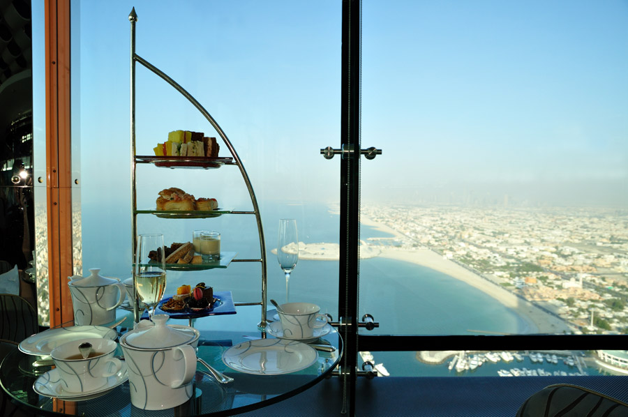 Burj Al Arab Hotel vistas desayuno